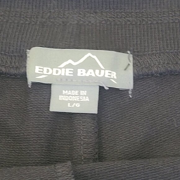 NWT EDDIE BAUER Cotton Blend Black Casual Capri Pants Soft Stretch Size Large - Picture 5 of 9